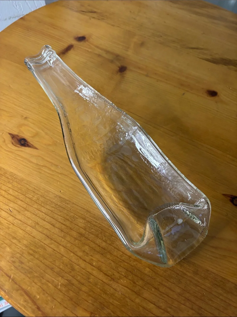 Clear Melted Glass Bottle Spoon Holder (D)